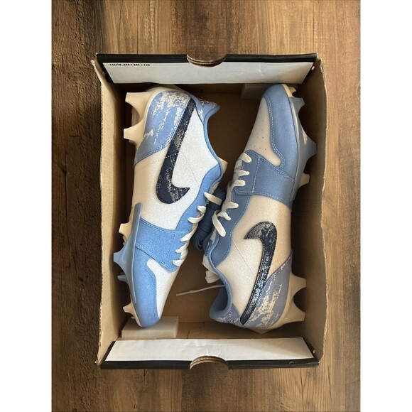 Nike Jordan 1 Low Vapor Edge UNC Blue PE Size 12 Football Cleats HF5570-140 - Picture 9 of 10